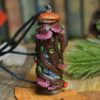 Naszyjnik buteleczka grzybami i agatem szarym (Unique Fantasy Objects)