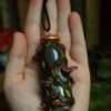 Naszyjnik buteleczka grzybami i agatem szarym (Unique Fantasy Objects)
