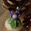Naszyjnik z fioletowymi grzybami, jaspisem i muszlą (Unique Fantasy Objects)