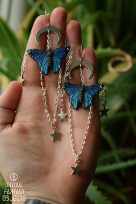 Kolczyki z niebieskim motylem (Unique Fantasy Objects)