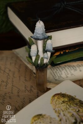 Naszyjnik z grzybem czernidłak kołpakowy i kwarcem dymnym (Unique Fantasy Objects)