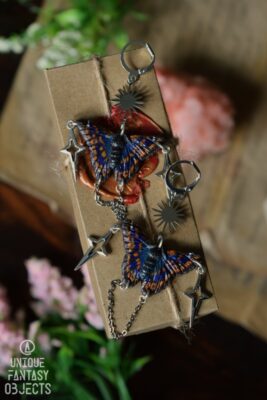 Kolczyki z motylem mieniak strużnik (Unique Fantasy Objects)