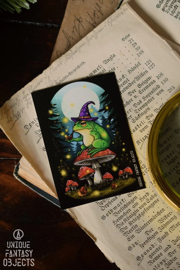 Naklejka z żabą na muchomorze (Unique Fantasy Objects)