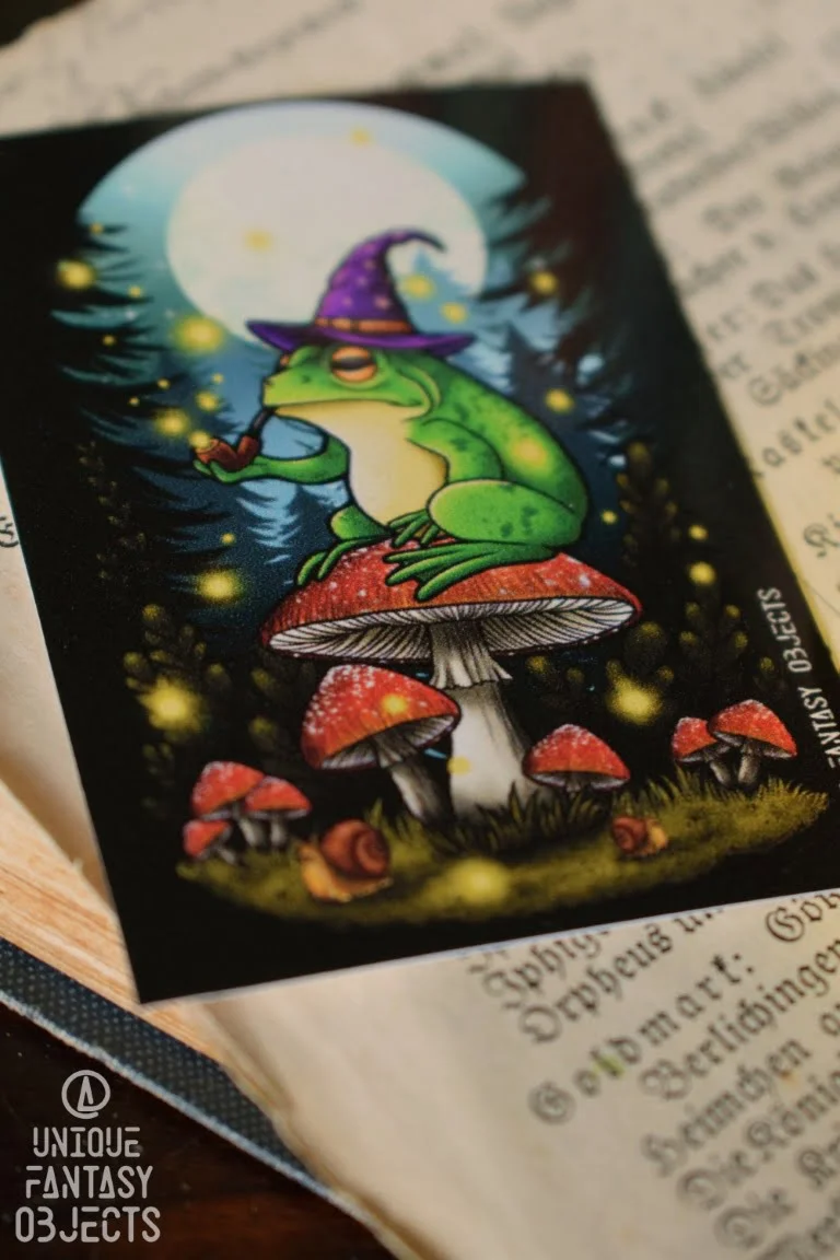 Naklejka z żabą na muchomorze (Unique Fantasy Objects)