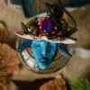 Naszyjnik z baśniowym elfem w kapeluszu muchomora i agatem (Unique Fantasy Objects)