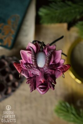 Naszyjnik z kwiecistym elfem i kwarcem (Unique Fantasy Objects)