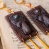 Kolczyki z łosiem i zoisyt z rubinem (Unique Fantasy Objects)