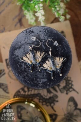 Kolczyki z rzeźbą motyla paź żeglarz (Unique Fantasy Objects)