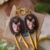 Kolczyki z rysiem i jadeitem (Unique Fantasy Objects)