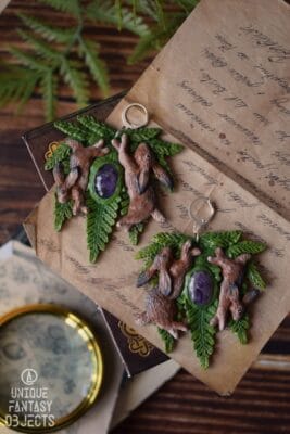 Kolczyki z zającami i ametystem (Unique Fantasy Objects)