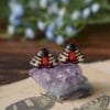 Małe kolczyki z motylem niedźwiedziówka hebe (Unique Fantasy Objects)