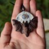 Naszyjnik z nietoperzem i agatem szarym (Unique Fantasy Objects)
