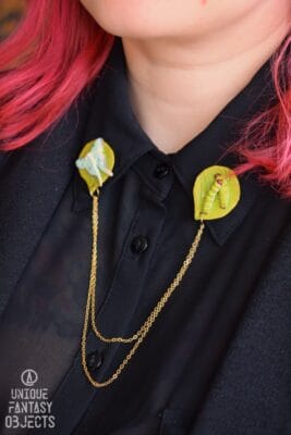 Przypinka do kołnierzyka z księżycówką amerykańską (Unique Fantasy Objects)