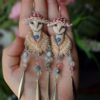 Kolczyki z płomykówką w kapeluszu muchomora (Unique Fantasy Objects)