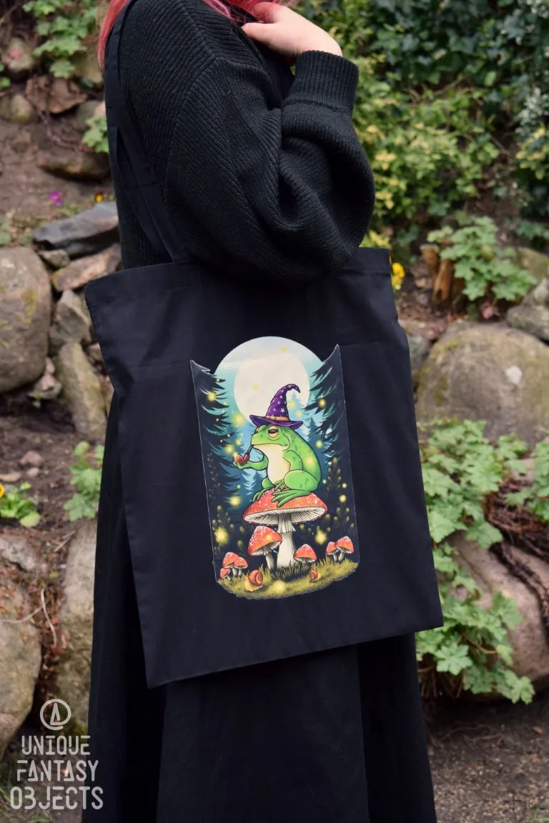 Bawełniana torba z żabą na muchomorze (Unique Fantasy Objects)