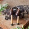 Kolczyki z rzeźbą grzybów łysiczka lancetowata (Unique Fantasy Objects)