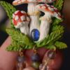 Kolczyki z muchomorami i labradorytem (Unique Fantasy Objects)