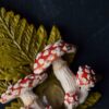 Kolczyki z muchomorami, paprocią i kryształem górskim (Unique Fantasy Objects)