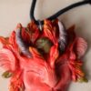 Baśniowy naszyjnik z czerwonym duszkiem i unakitem (Unique Fantasy Objects)