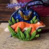 Naszyjnik z lisem na tle nieba i tygrysim okiem (Unique Fantasy Objects)