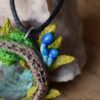 Naszyjnik z jaszczurką zwinką i labradorytem (Unique Fantasy Objects)