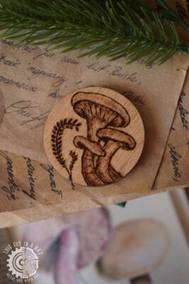 Wypalony magnes z grzybami (This Guy in a Hat)