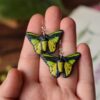 Kolczyki z rzeźbą motyla Ornithoptera goliath (Unique Fantasy Objects)
