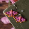 Kolczyki z rzeźbą motyla Eochroa trimenii (Unique Fantasy Objects)