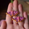 Kolczyki z rzeźbą motyla Eochroa trimenii (Unique Fantasy Objects)