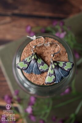 Kolczyki z krzyżówką malachitówką (Unique Fantasy Objects)