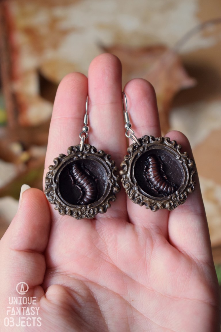 Kolczyki z krocionogiem w ramce Kolczyki z krocionogiem w ramce (Unique Fantasy Objects)