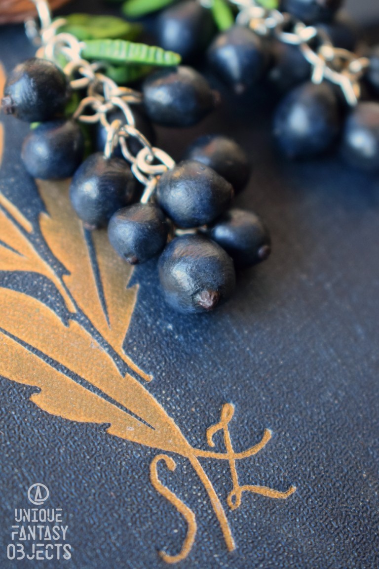 Kolczyki z kawką i czarnym bzem (Unique Fantasy Objects)