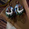 Kolczyki z rzeźbą łabędzi wśród traw (Unique Fantasy Objects)