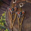 Kolczyki z rzeźbą motyla rusałka wierzbowiec i łańcuszkami (Unique Fantasy Objects)