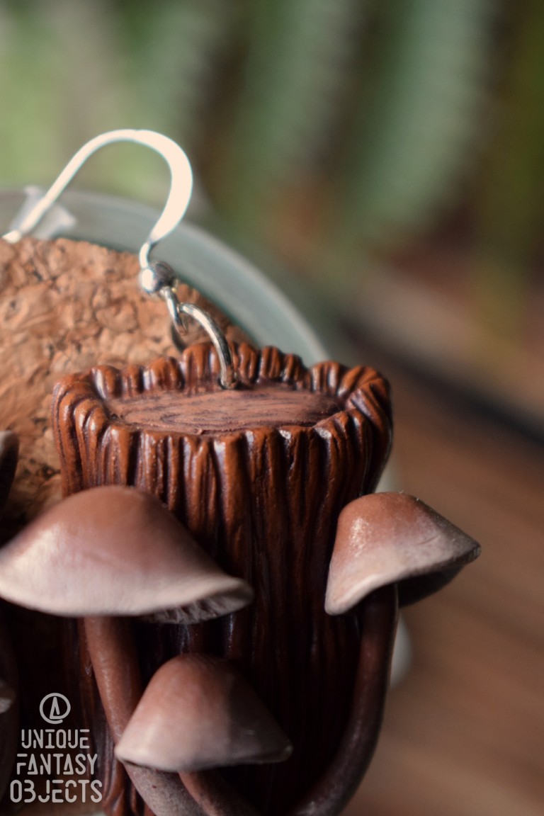 Kolczyki z grzybami grzybówka krwista na pieńku Kolczyki z grzybami grzybówka krwista na pieńku (Unique Fantasy Objects)