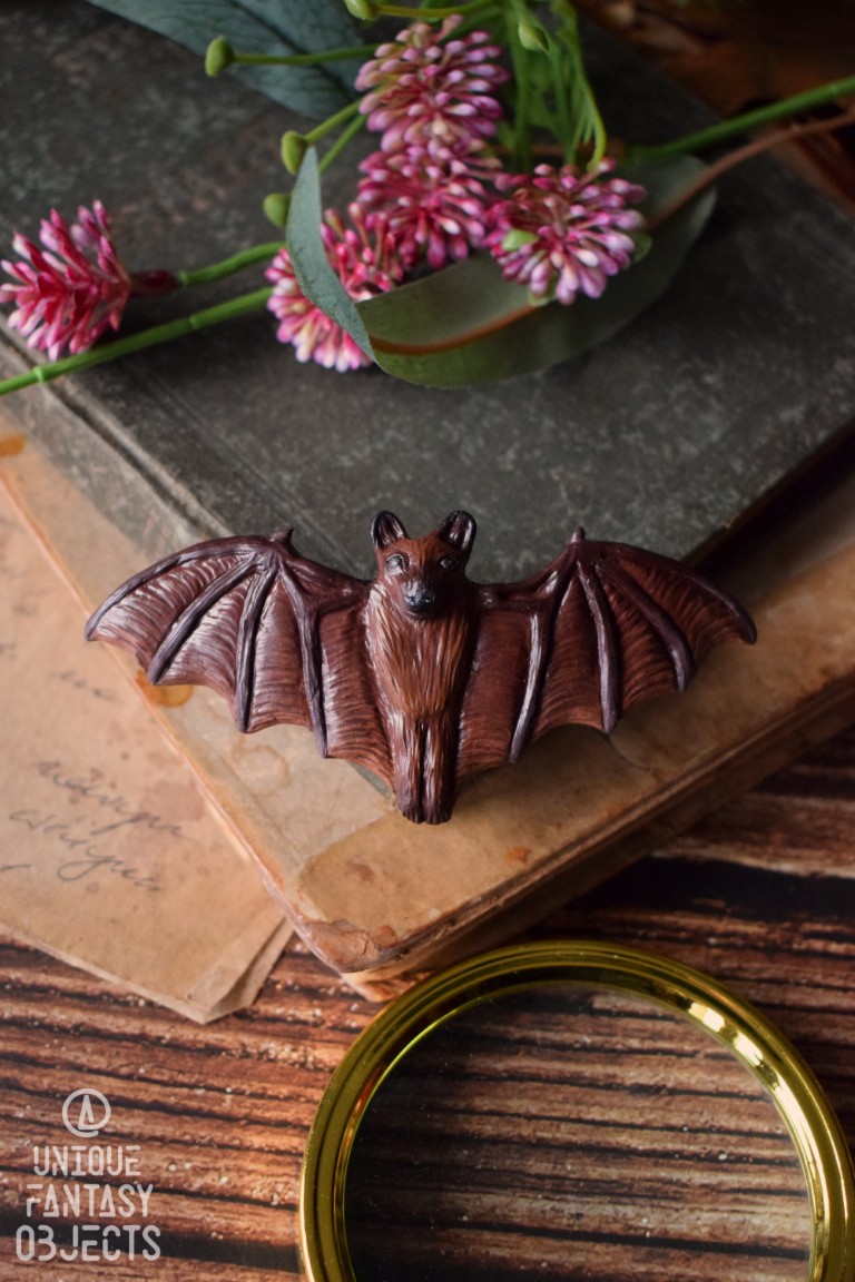 Spinka do włosów z nietoperzem nocek duży (Unique Fantasy Objects)