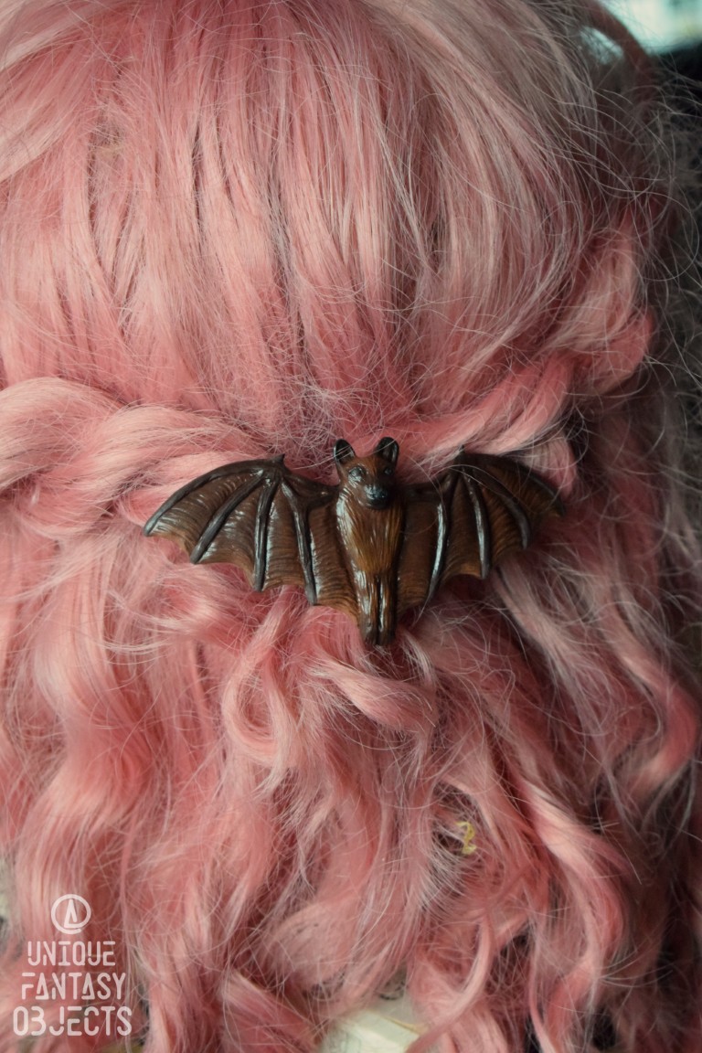 Spinka do włosów z nietoperzem nocek duży (Unique Fantasy Objects)