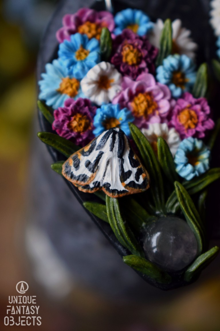 Kolczyki z kwiatami i kwarcem różowym Kolczyki z kwiatami i kwarcem różowym (Unique Fantasy Objects)