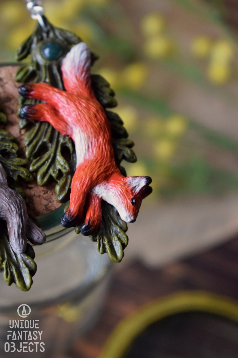 Kolczyki z lisem i zającem i agatem Kolczyki z lisem i zającem i agatem (Unique Fantasy Objects)