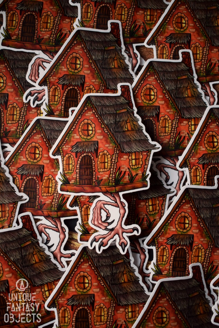 Naklejka z domkiem na kurzej nóżce (Unique Fantasy Objects)