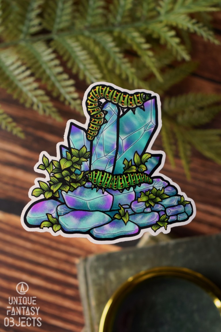 Naklejka z kryształami z gąsienicami pazia królowej (Unique Fantasy Objects)