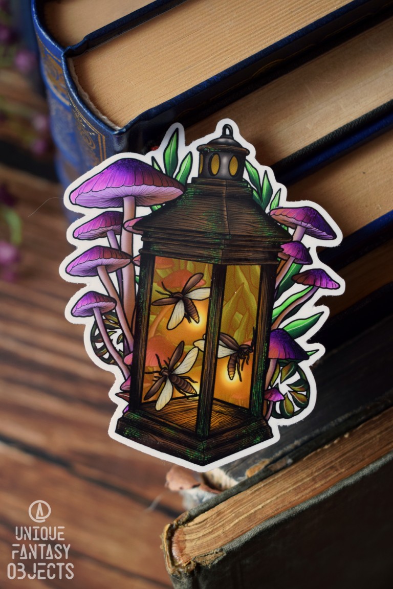 Naklejka z lampionem z grzybami Naklejka z lampionem z grzybami (Unique Fantasy Objects)