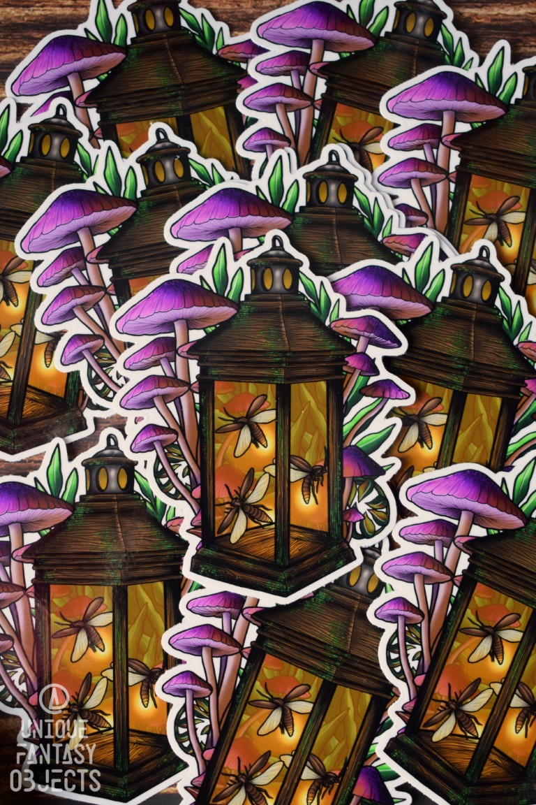 Naklejka z lampionem z grzybami Naklejka z lampionem z grzybami (Unique Fantasy Objects)