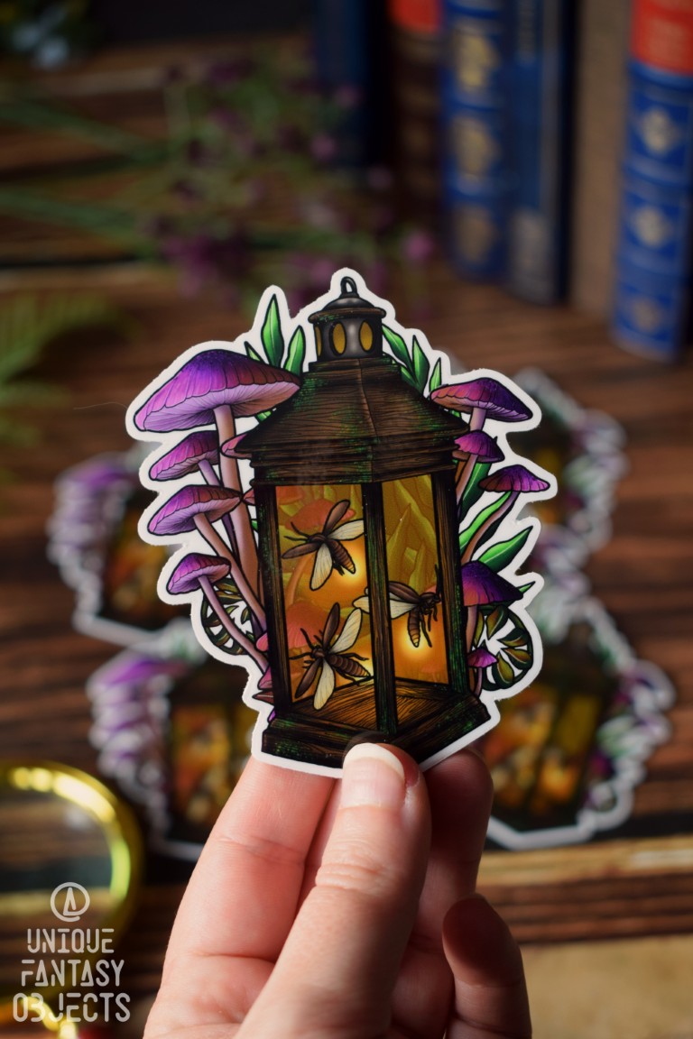 Naklejka z lampionem z grzybami Naklejka z lampionem z grzybami (Unique Fantasy Objects)
