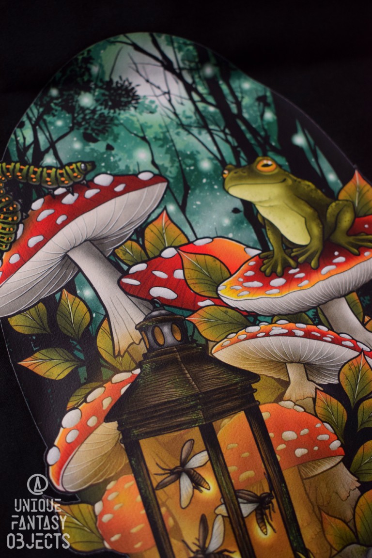 Bawełniana torba z żabą na muchomorze i lampionem Bawełniana torba z żabą na muchomorze i lampionem (Unique Fantasy Objects)