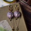 Kolczyki z rzeźbą puszczyka zwyczajnego i łańcuszkami (Unique Fantasy Objects)