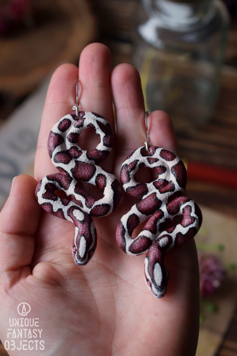 Kolczyki z wężem zbożowym Kolczyki z wężem zbożowym (Unique Fantasy Objects)