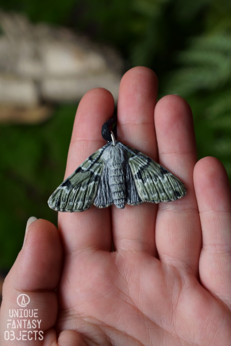 Naszyjnik z rzeźbą motyla paśnik zieleniak Naszyjnik z rzeźbą motyla paśnik zieleniak (Unique Fantasy Objects)