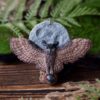 Naszyjnik z rzeźbą puchacza zwyczajnego i labradorytem (Unique Fantasy Objects)