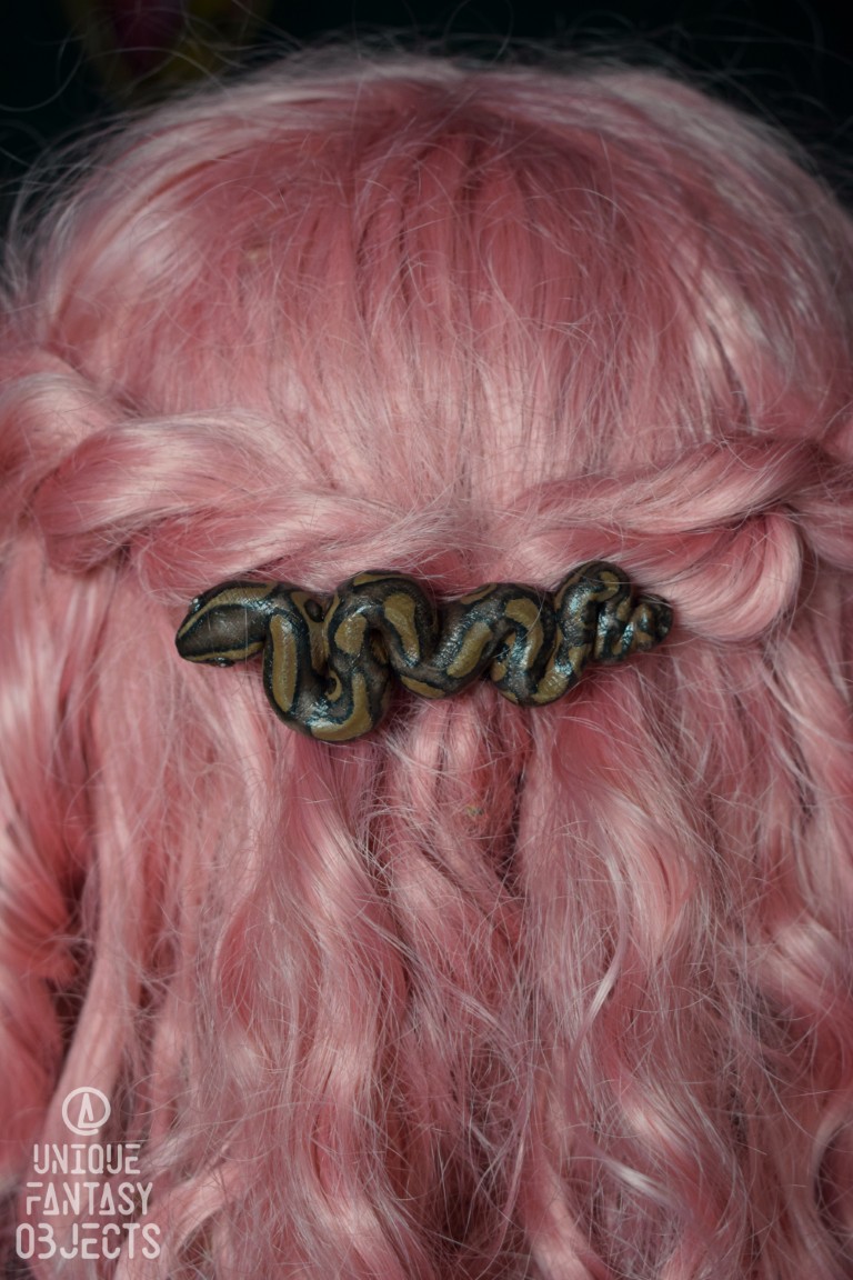 Spinka do włosów z wężem pyton królewski Spinka do włosów z wężem pyton królewski (Unique Fantasy Objects)